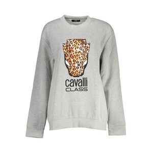 Cavalli Class Grigio Polyester Women Women's Sweatshirt